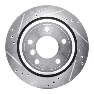 R1 Concepts EDZ-31044L Brake Rotor Drilled and Slotted Silver